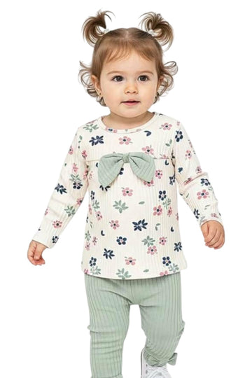 Girls' cotton set, cream Deco 56/636-251125