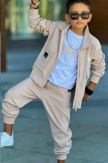 Komplet WOW chłopięcy beżowy Bam Bam 60275-9326-1