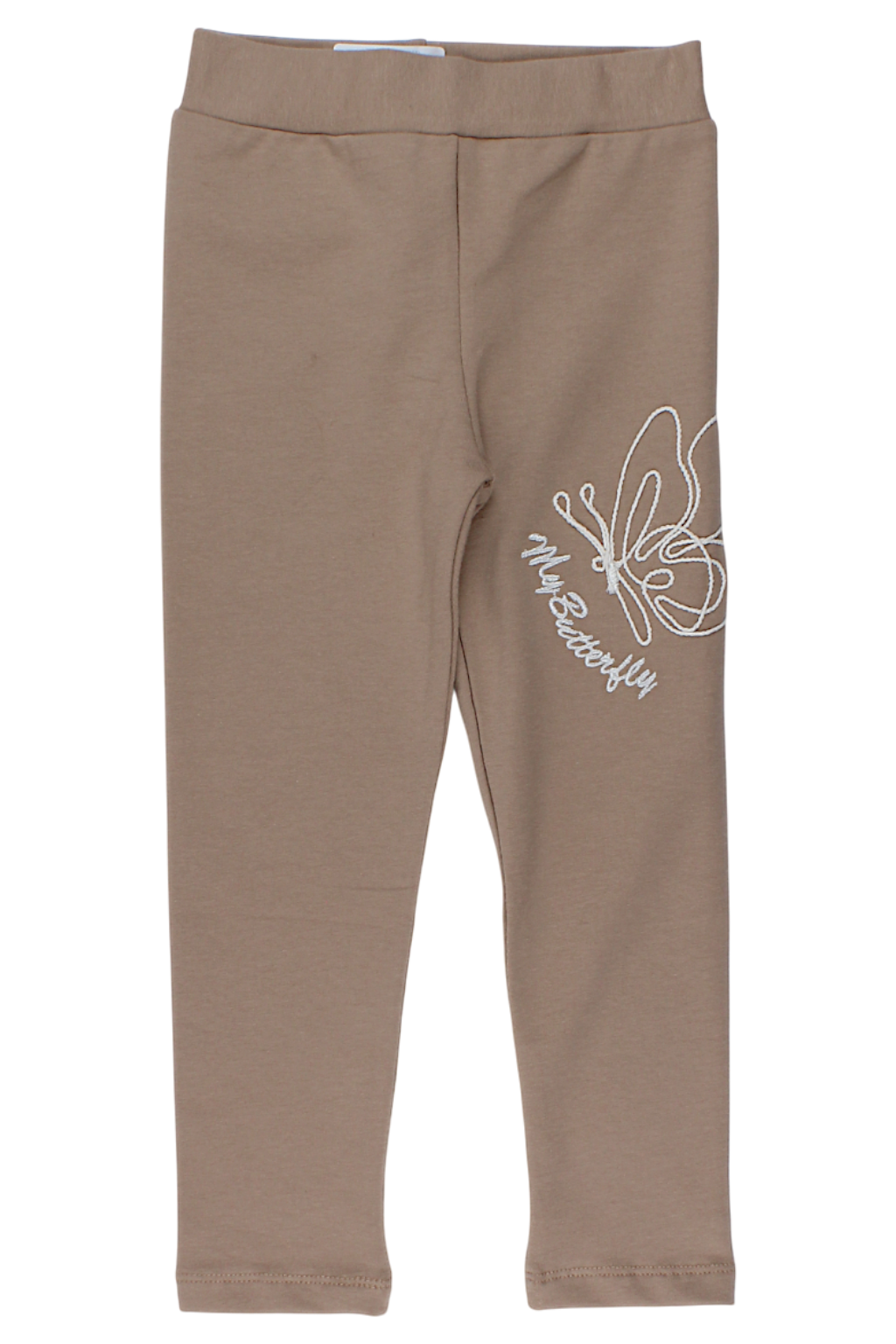Girls' cotton butterfly leggings beige Timi 60507-20825-1