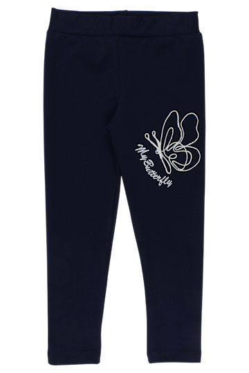 Girls' cotton butterfly leggings navy blue Timi 60507-20825-23