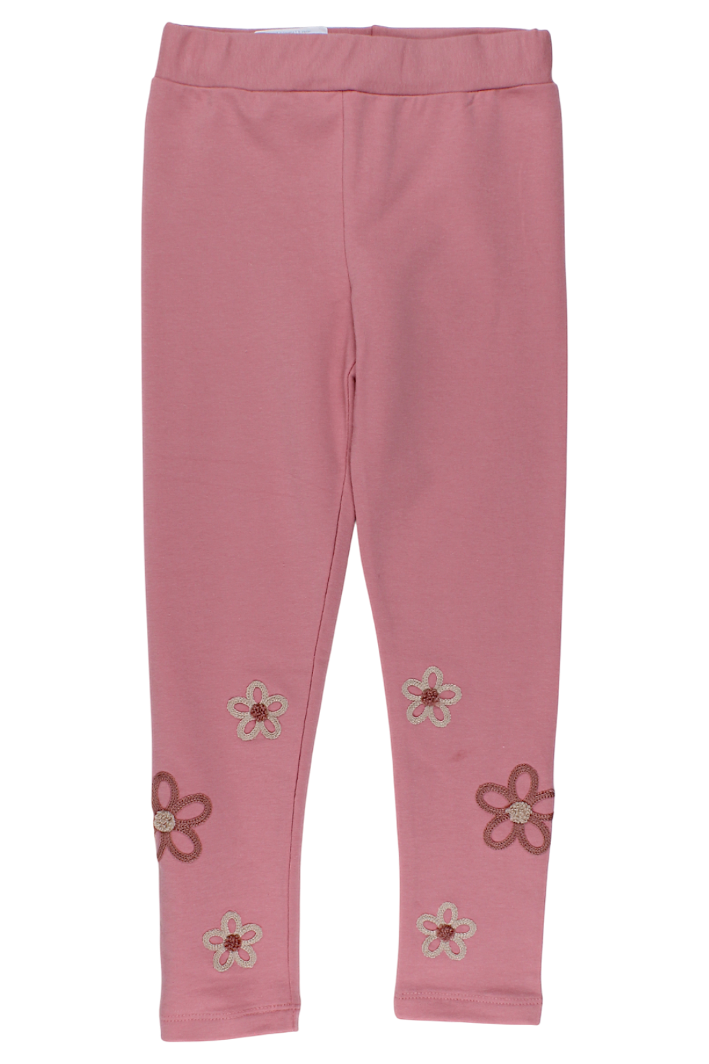Cotton leggings with embroidery for girls, dirty pink, Timi 60512-20825-5