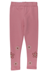 Cotton leggings with embroidery for girls, dirty pink, Timi 60512-20825-5
