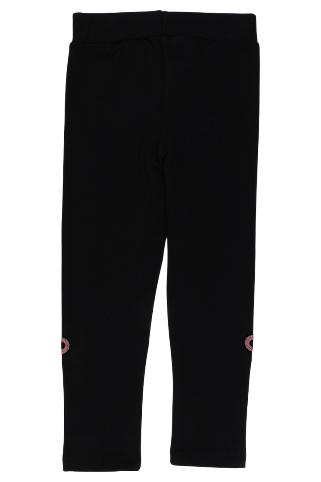 Girls' cotton leggings with embroidery, black Timi 60512-20825