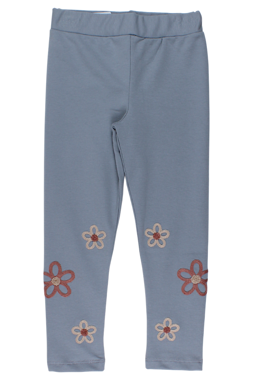 Girls' cotton leggings with embroidery, ash gray Timi 60512-20825