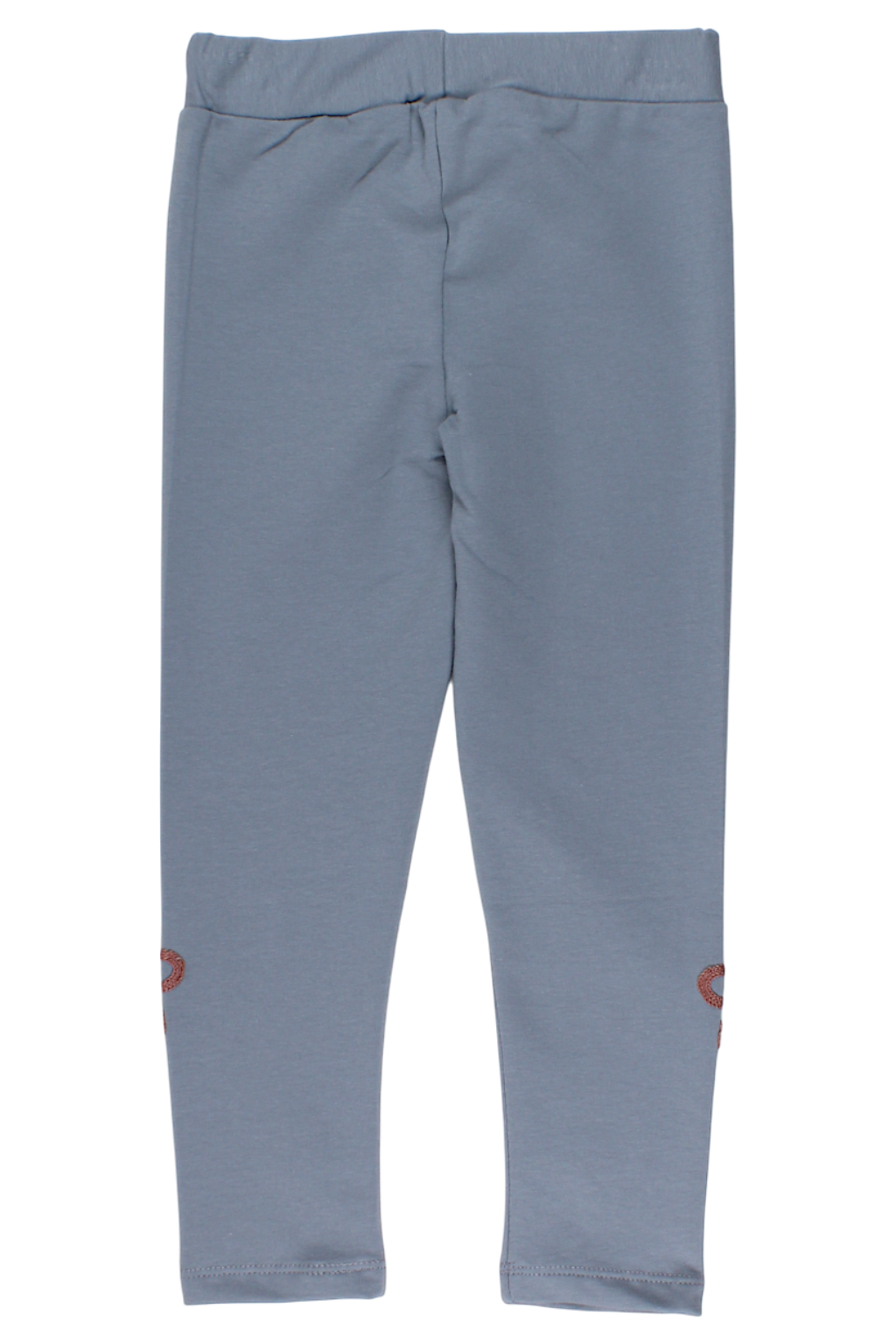 Girls' cotton leggings with embroidery, ash gray Timi 60512-20825