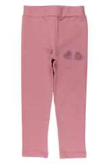 Girls' tennis racket leggings, dusty pink, Timi 60524-17925