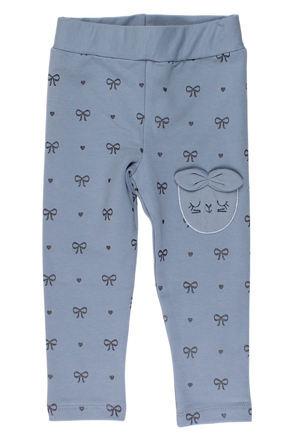 Girls' bow leggings, ash grey, Timi 60604-17925
