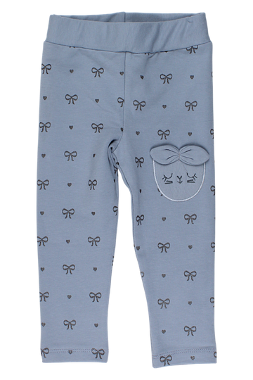 Girls' bow leggings, ash grey, Timi 60604-17925