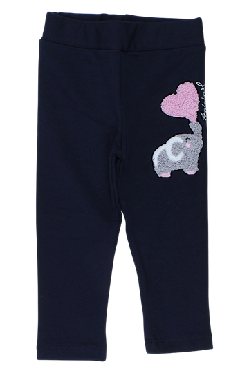 Girls' elephant leggings, navy blue, Timi 60607-17925-23