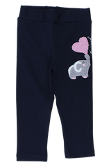 Girls' elephant leggings, navy blue, Timi 60607-17925-23
