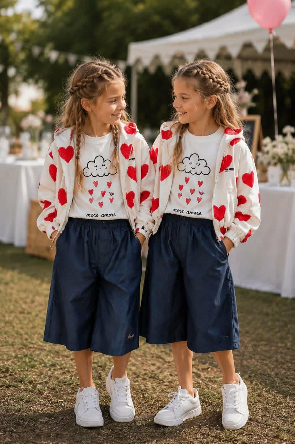 Bluza serca dziewczęca czerwony Qbakids 6063-27526