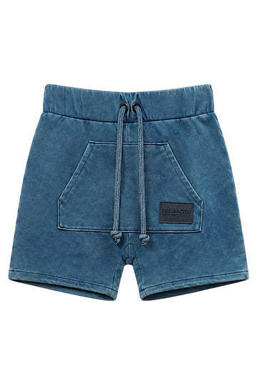 Szorty dekatyzowane z kieszenią kangurką chłopięce jeans Despacito 6070-29526-26