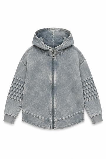 Bluza dekatyzowana z przeszyciami chłopięca szary Despacito 6074-29526-42