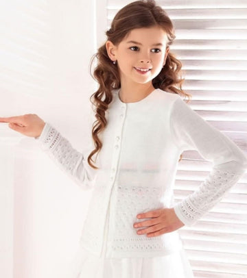 Pearl sweater for girls white Jomar 6120-6525-3