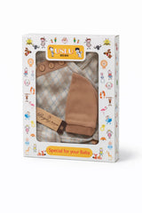 Komplet wyprawkowy 5 części chłopięcy brąz Bebek 6172-121225