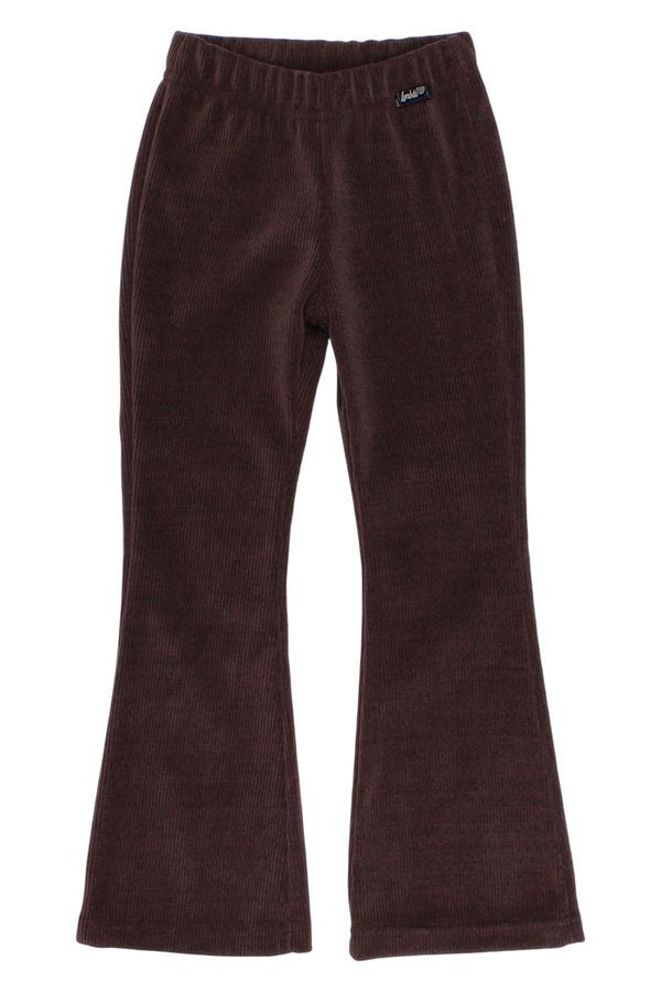 Girls' velvet bell bottoms, chocolate, Lambda 6267-26925