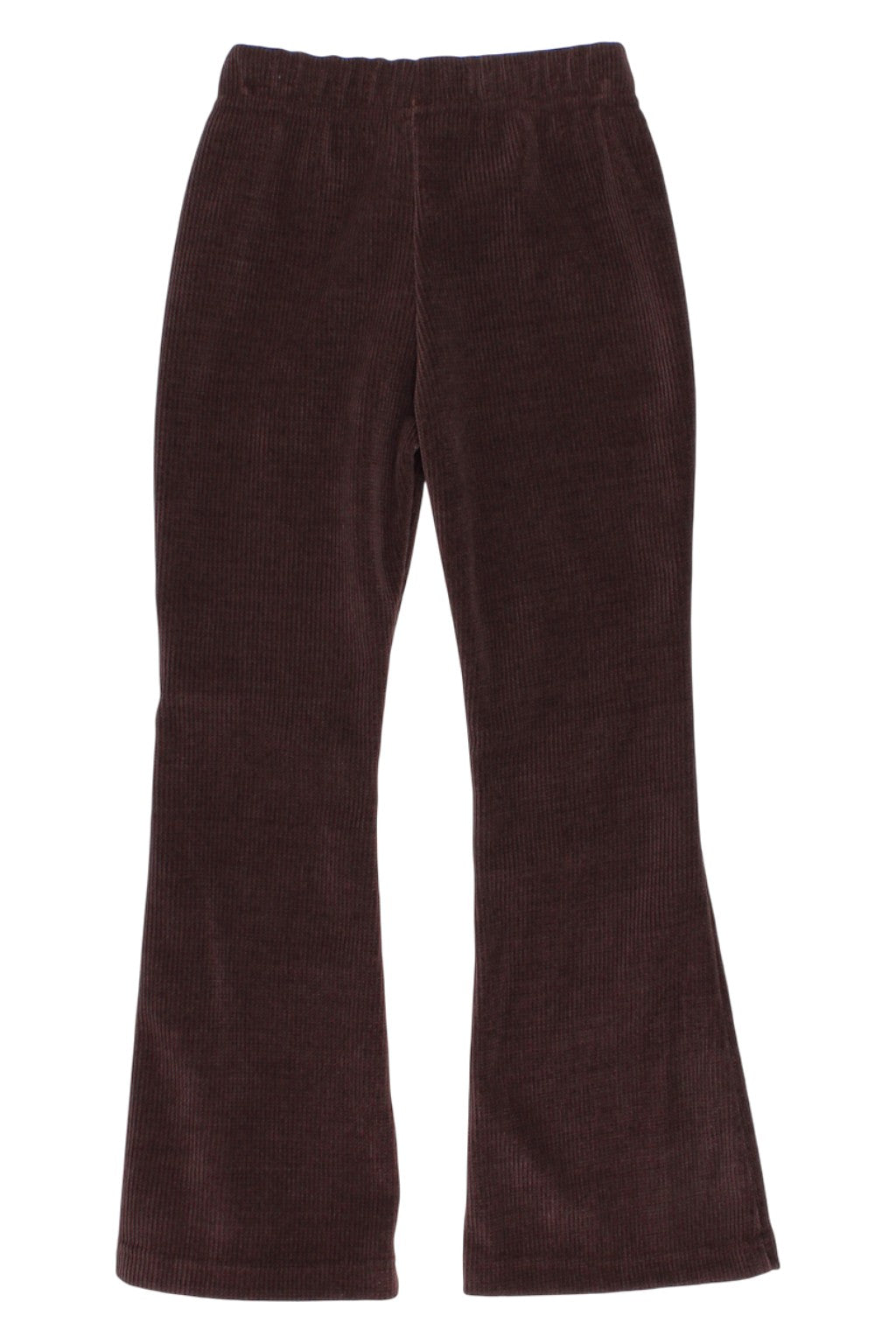 Girls' velvet bell bottoms, chocolate, Lambda 6267-26925