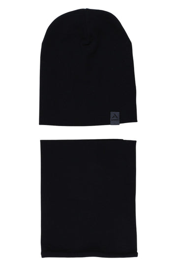 Boy's hat and scarf set, black, Anwer 6268-26925