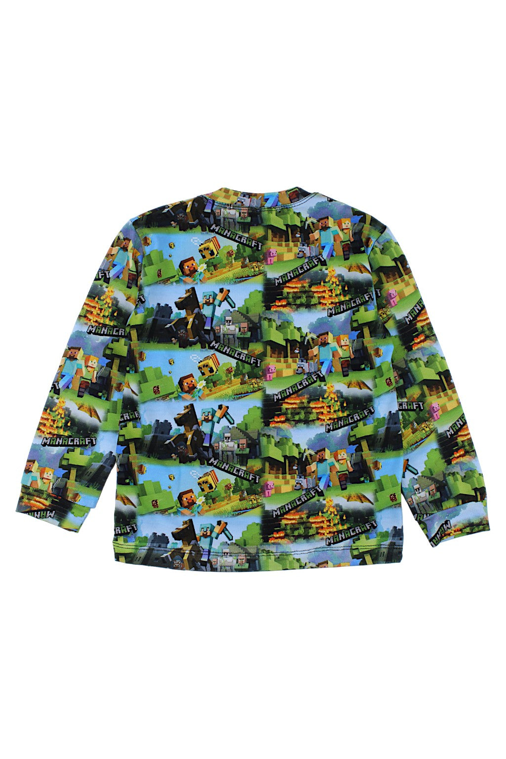 Minecraft digital print boy's blouse green Childrens faschion 6273-51125