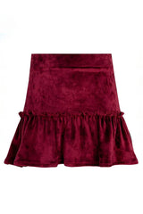 Girls' burgundy velvet skirt Timi 64502-291025