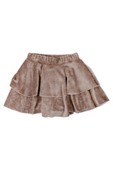 Velvet skirt with ruffles for girls, beige, Timi 64506-81025-1