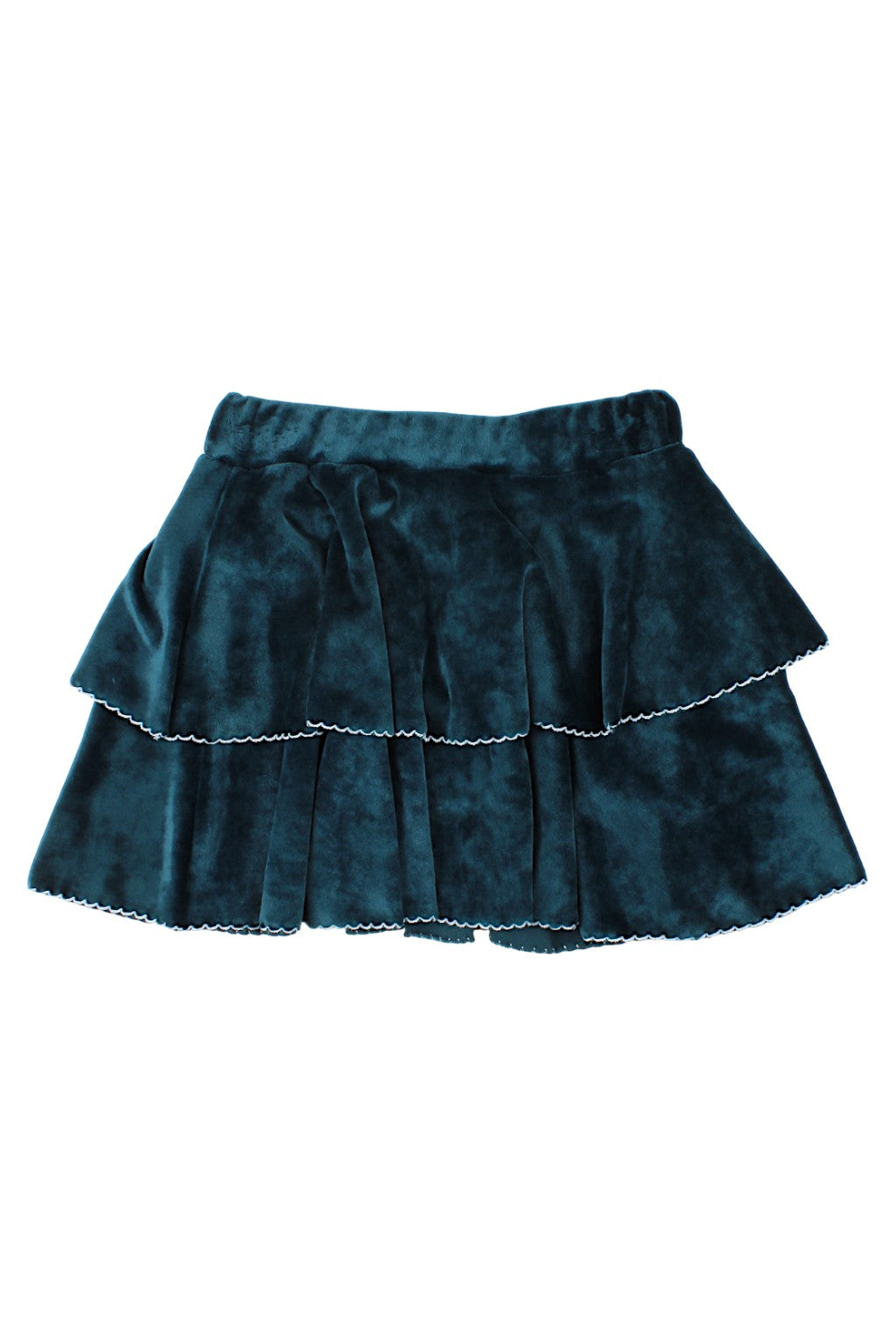 Velvet skirt with ruffles for girls, green Timi 64506-81025
