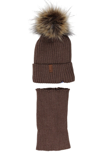 Boy's hat and scarf set chocolate Agbo 6499-221025
