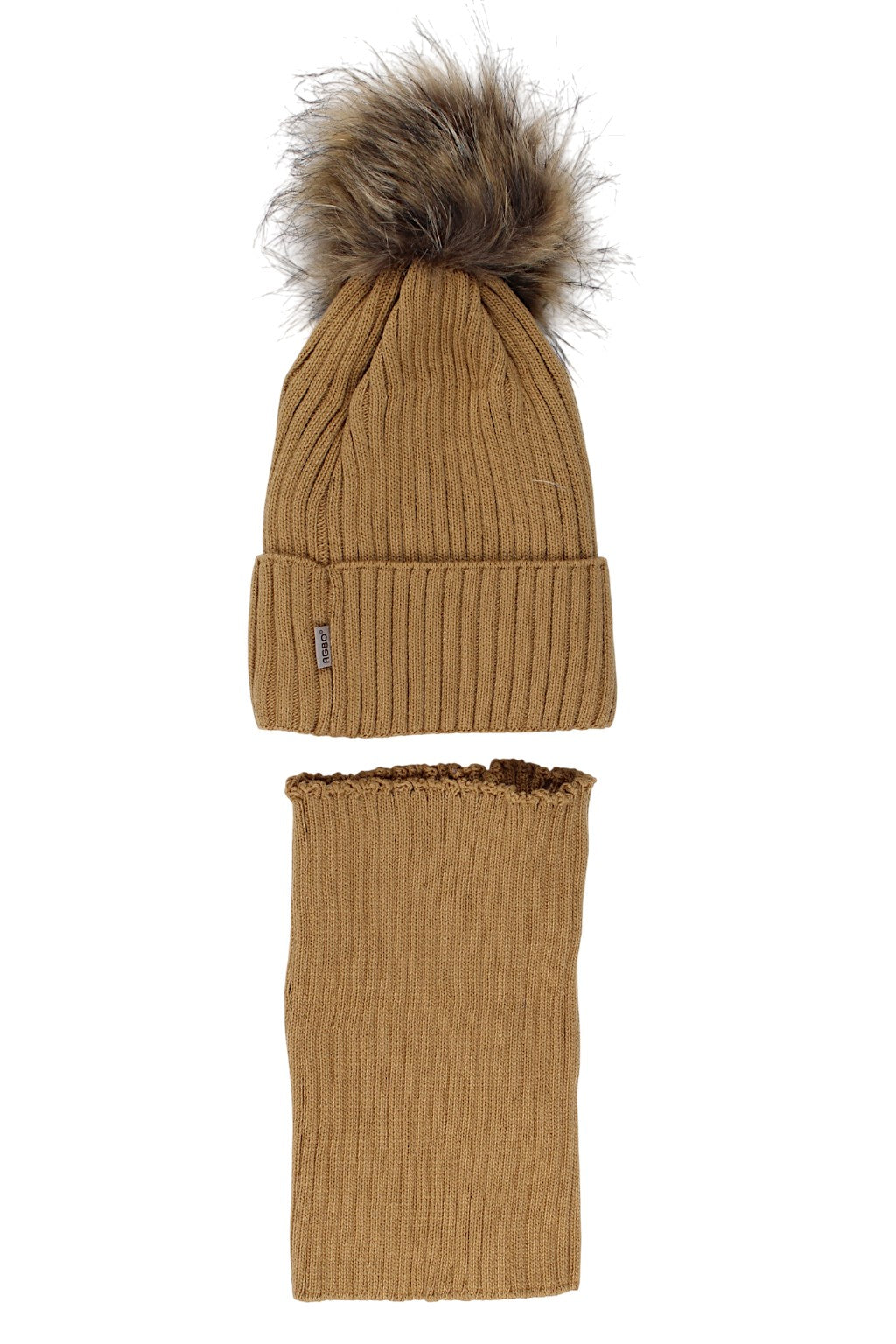 Boy's hat and scarf set mustard Agbo 6499-221025