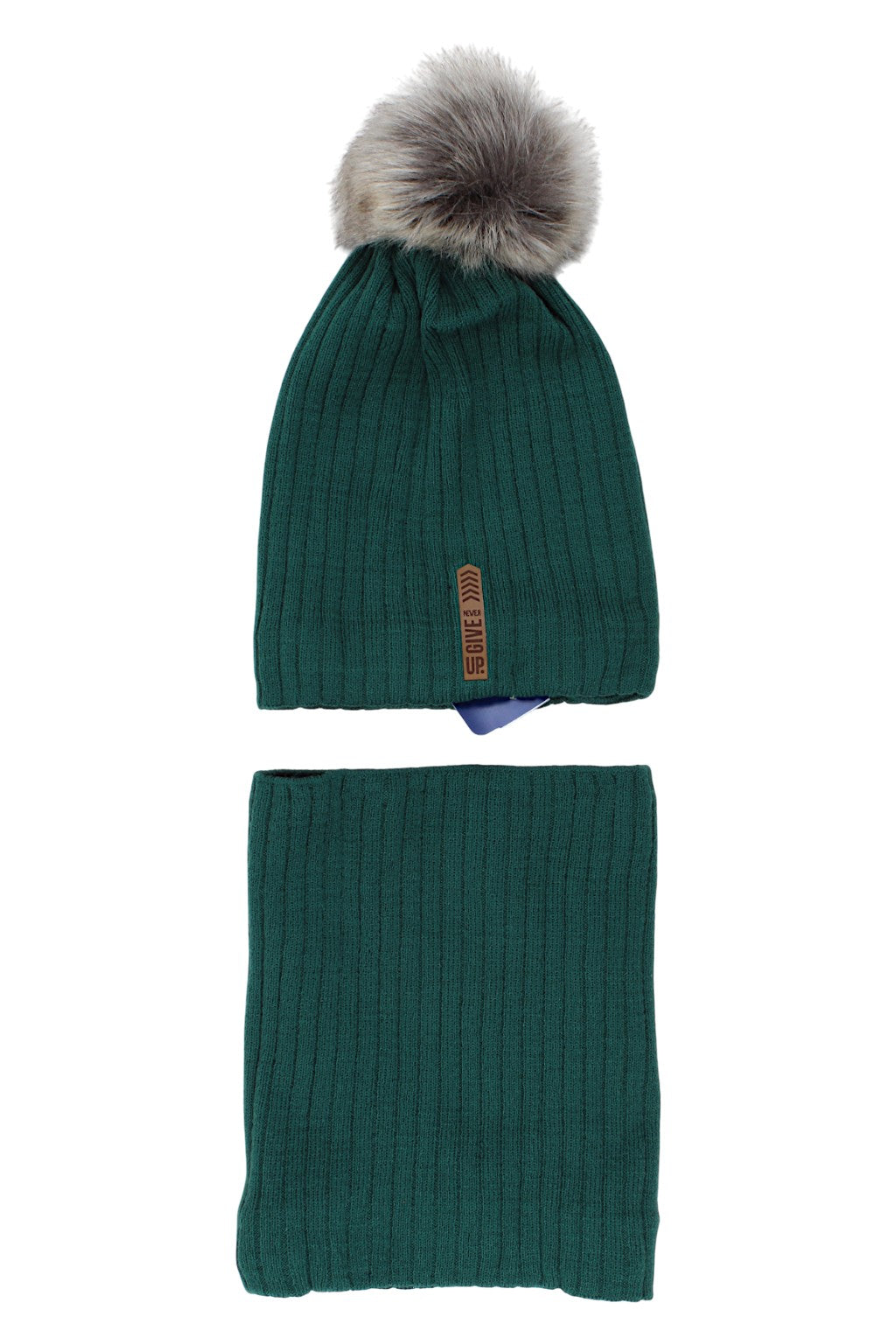 Boy's hat and scarf set, green, Agbo 6530-221025