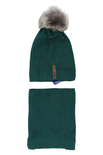 Boy's hat and scarf set, green, Agbo 6530-221025