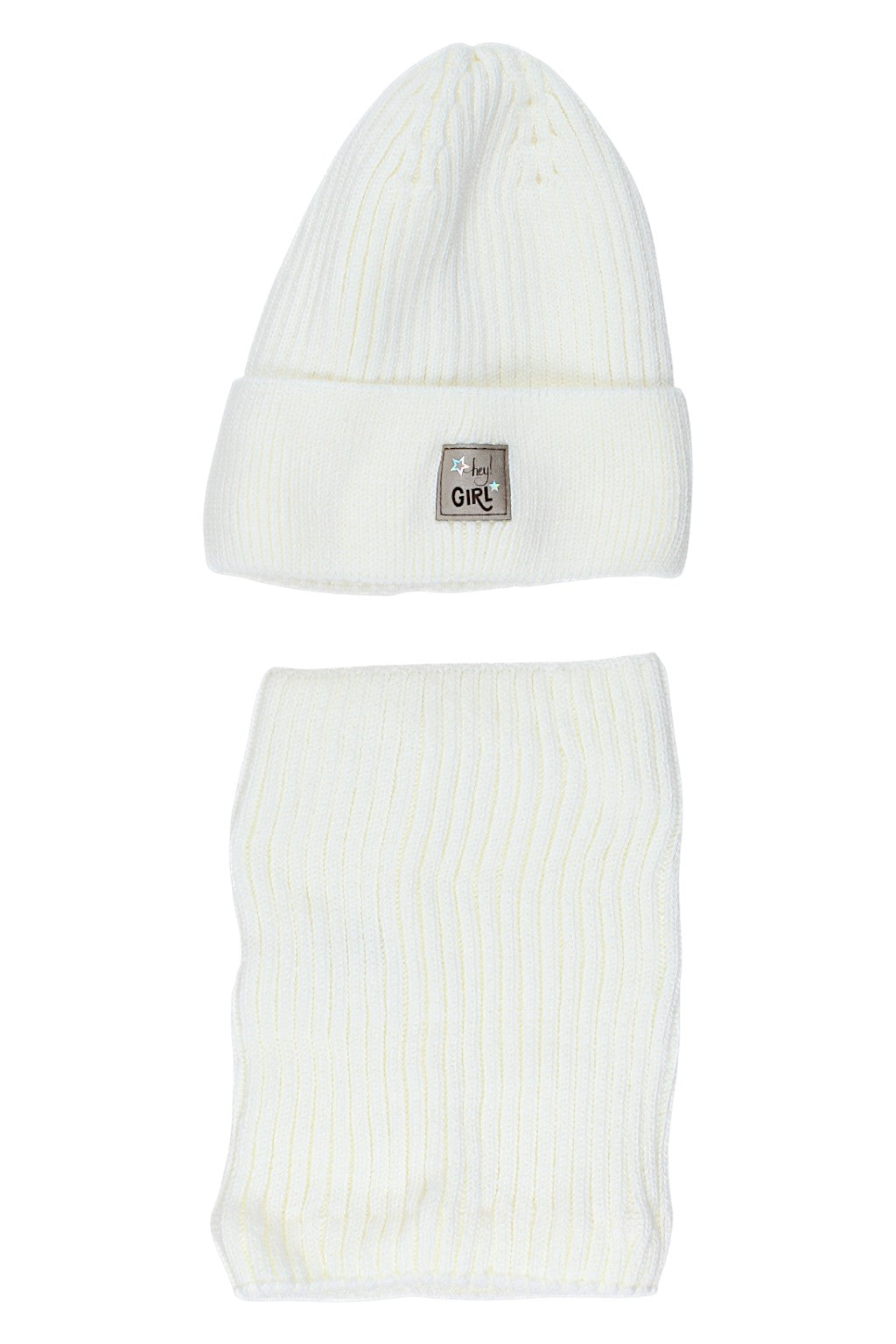 Cream hat and scarf set for girls Agbo 6617-221025