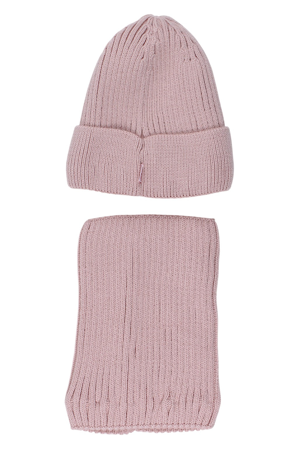 Girls' hat and scarf set, powder pink, Agbo 6617-221025
