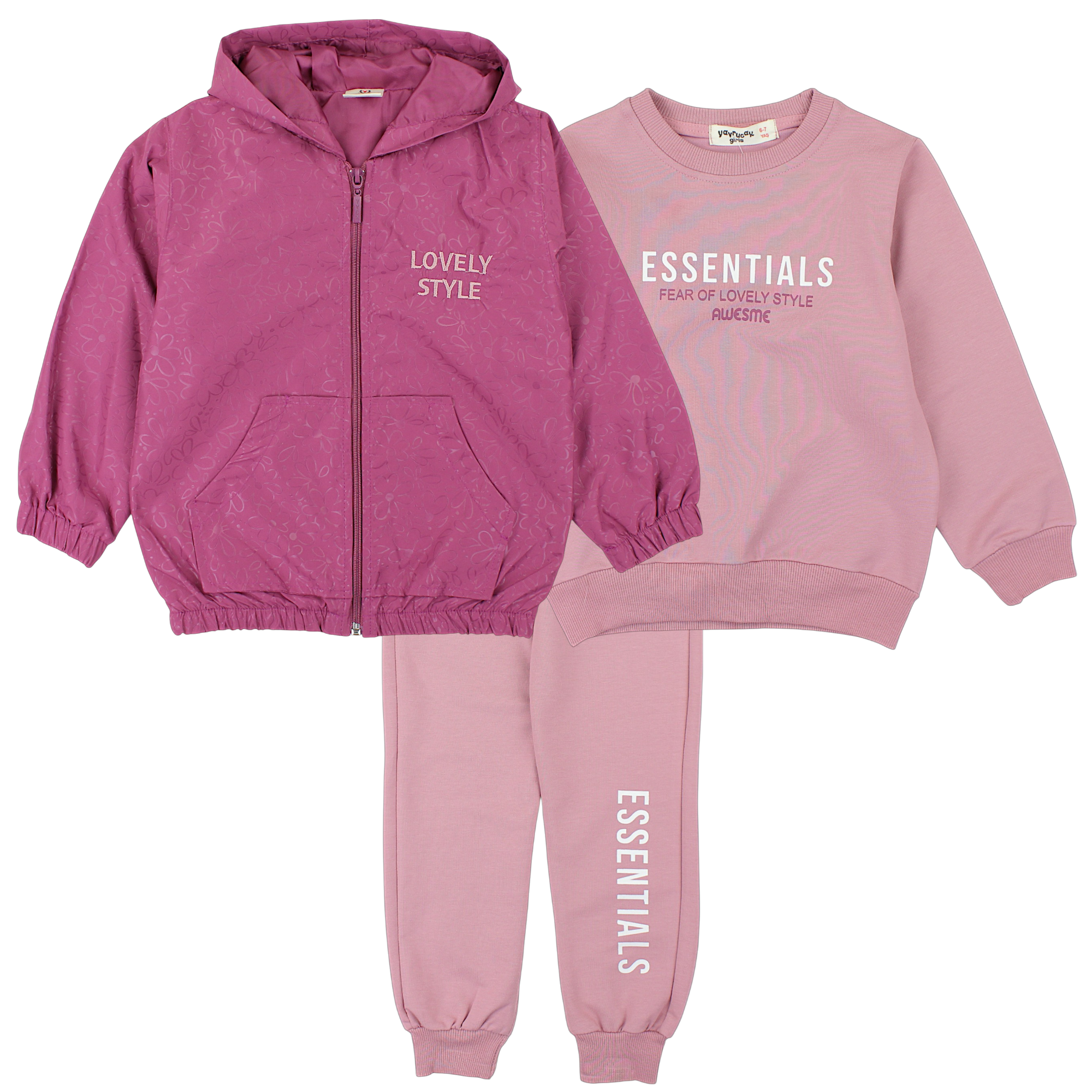 Jacket plus tracksuit for girls amaranth Yavrucak 6978-7325-62