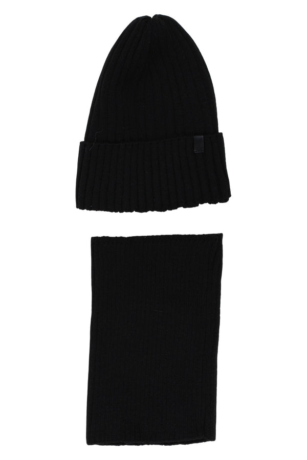 Boy's hat and scarf set, black, Agbo 7021-51125