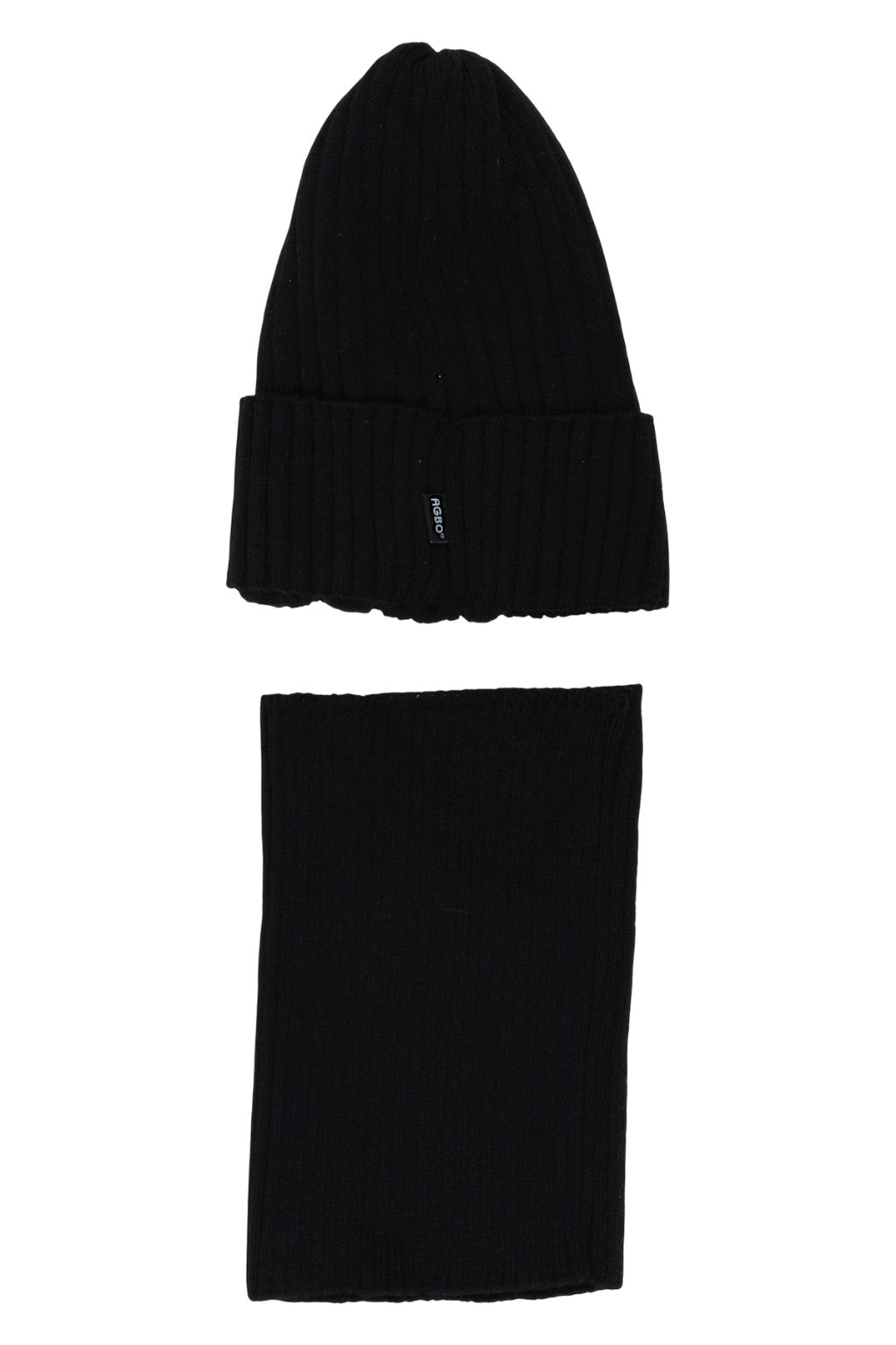 Boy's hat and scarf set, black, Agbo 7021-51125