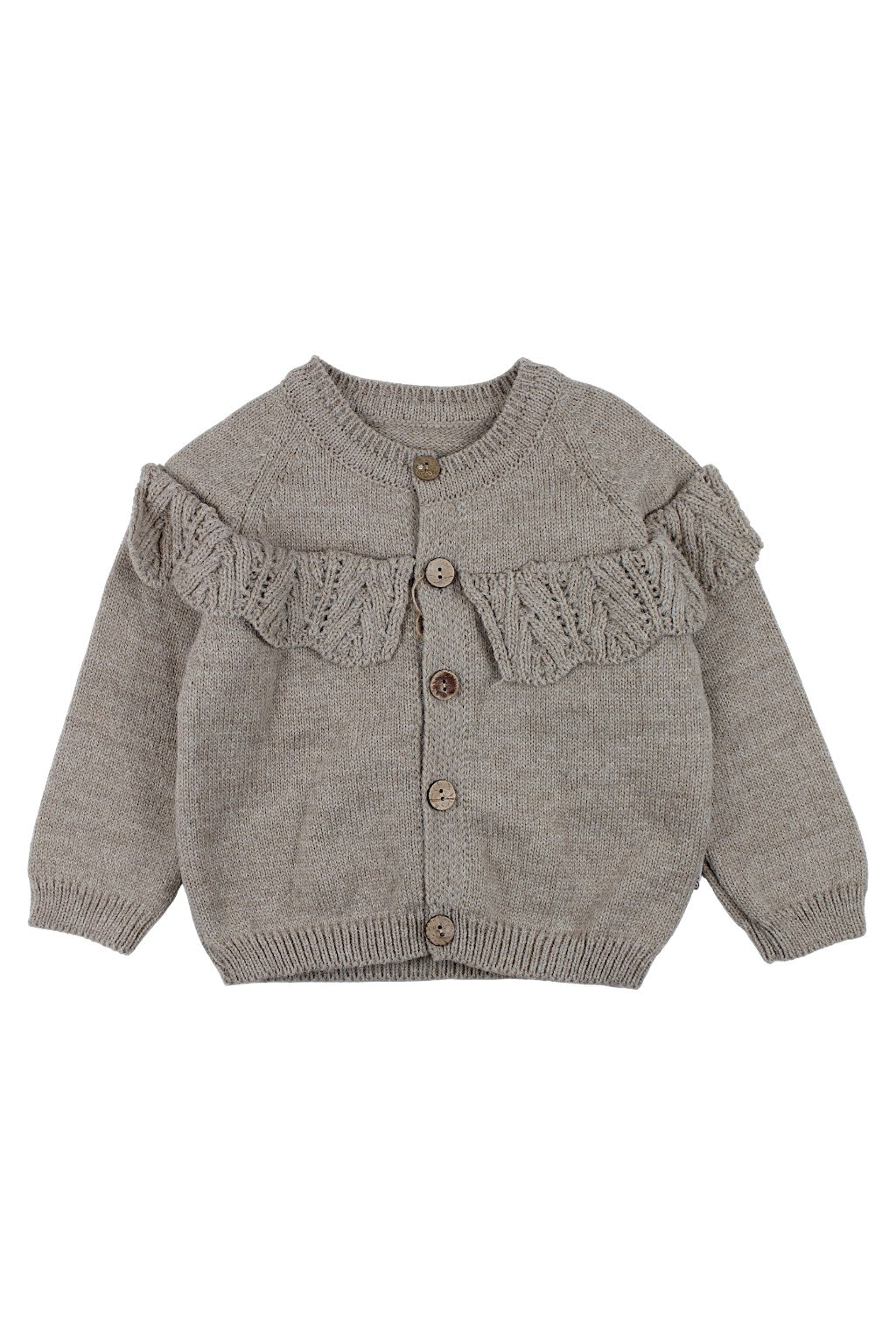Girls' ruffle cardigan cappuccino Becol 7049-251125