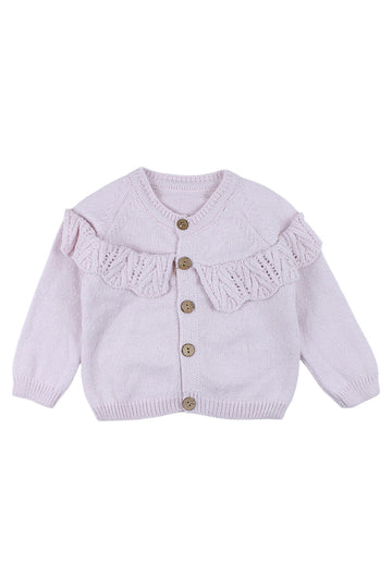 Girls' pink ruffle cardigan Becol 7049-19825