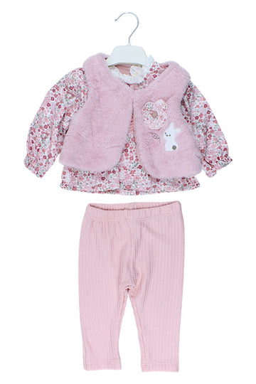 3-piece set with vest, girly pink, Baby Rose 7841-241025