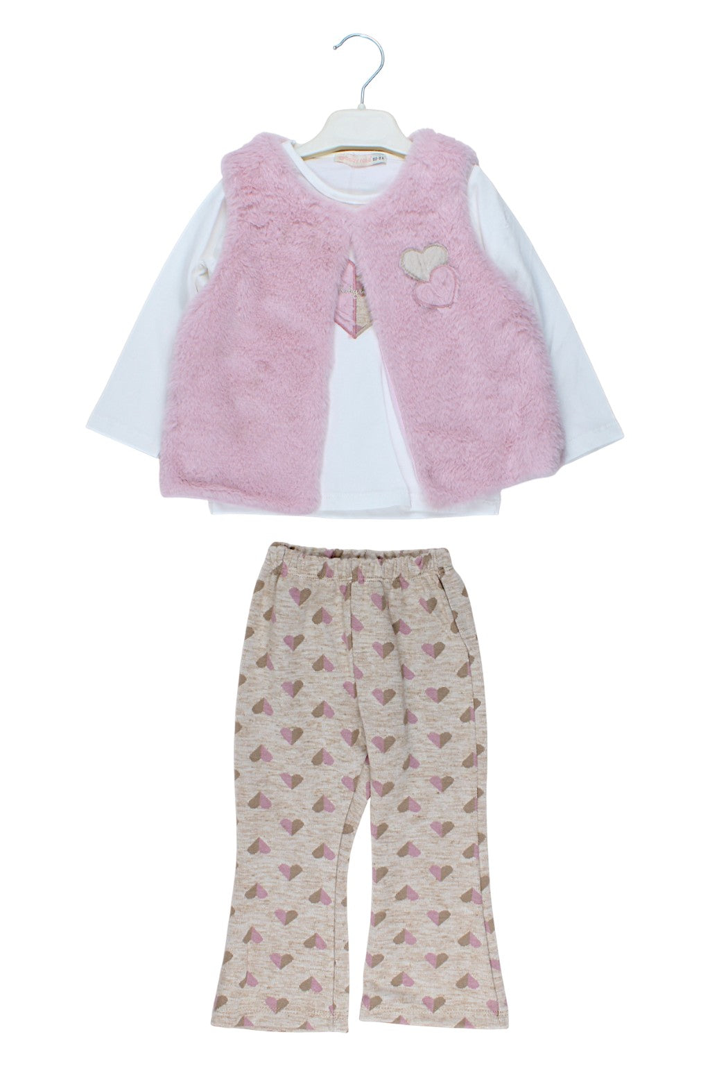 3-piece set with vest, girly pink, Baby rose 7844-241025