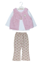 3-piece set with vest, girly pink, Baby rose 7844-241025