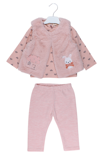 3-piece girly pink set Baby Rose 7851-11925