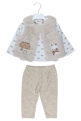 3-piece heart set, girly beige, Baby Rose 7851-11925