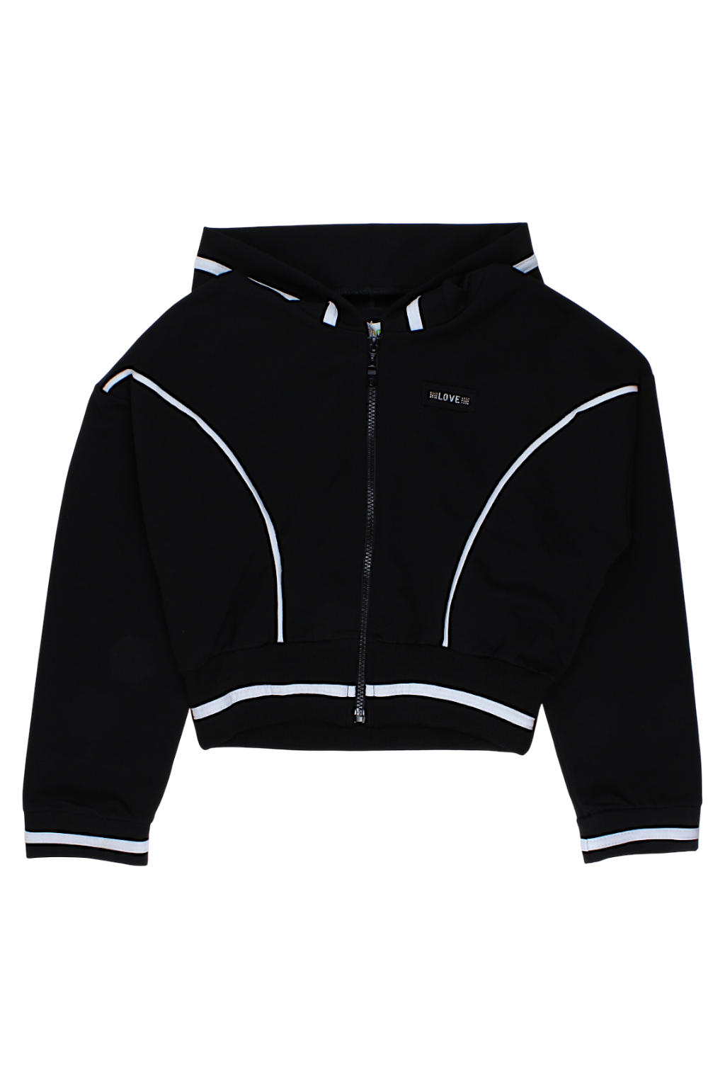 Girls' zip-up sweatshirt, black, Bermini 8076-28825