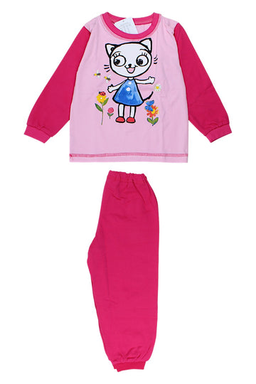 Girls' pajamas fuchsia Childrens fashion 8085-221025