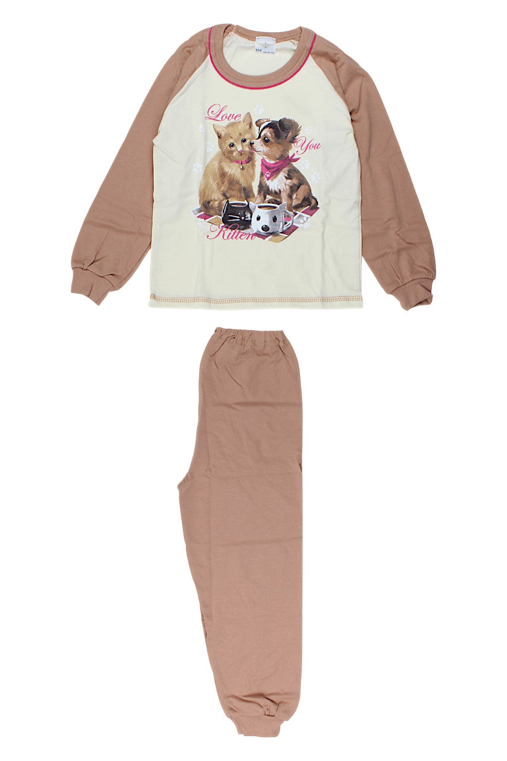 Beige girls' pajamas Sukces 8086-221025-1