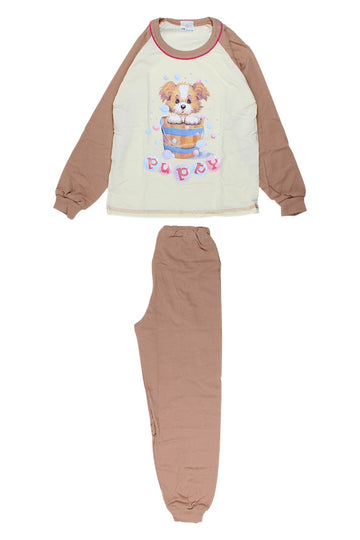 Beige girls' pajamas Sukces 8091-221025