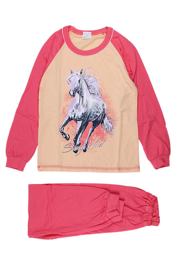 Girls' apricot pajamas Sukces 8097-221025