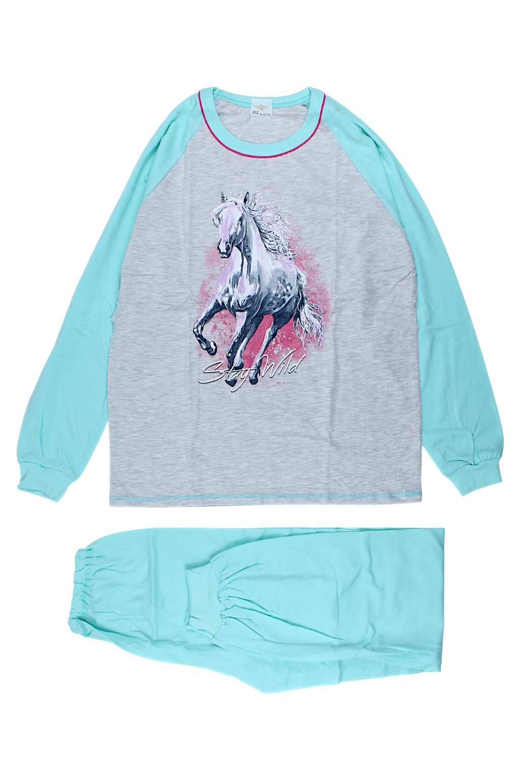 Girls' turquoise pajamas Sukces 8105-221025