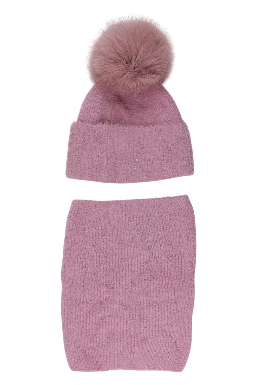Girls' hat and scarf set, pink Ambra 8108-221025