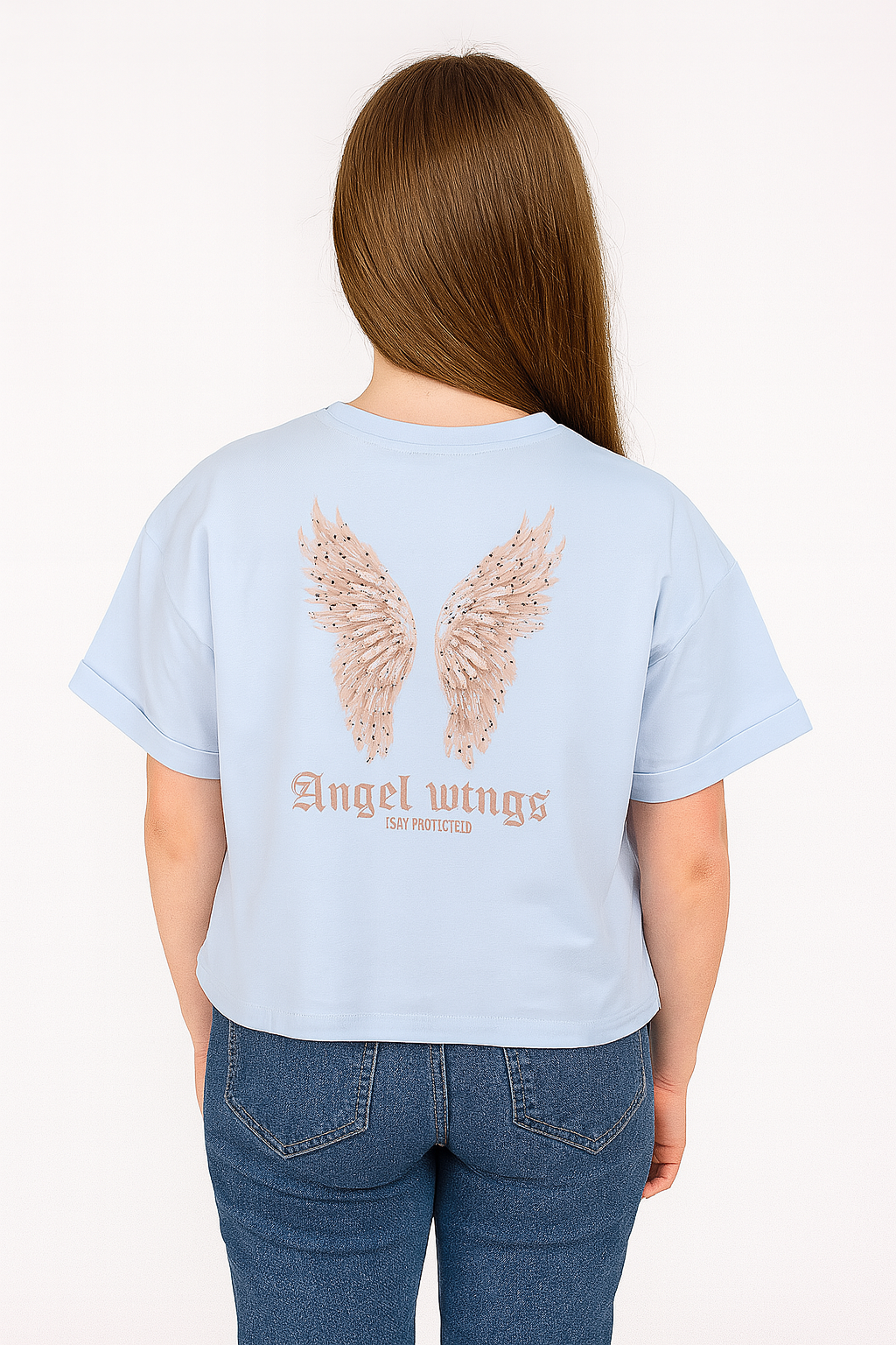 Girls' white wing blouse Laloca 9053-24625